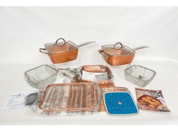 NEW! Collection Of Copper Chef Pans And More