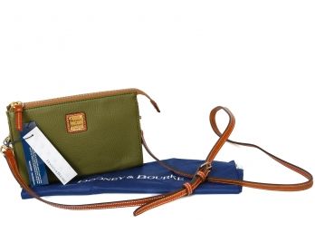 NEW! Dooney & Bourke Olive Leather Shoulder Bag With Dust Bag