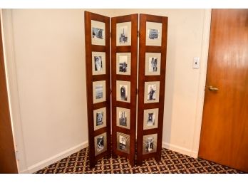 Three Panel Wood Frame Holder Partition