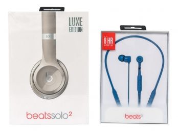 NEW! Beats Solo2 Wired On-Ear Headphones And Beats X By Dr. Dre Wireless Headphones