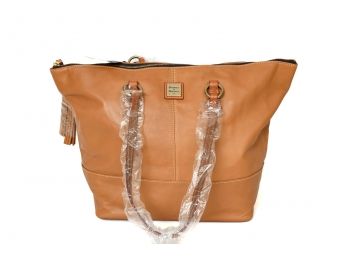 NEW! Dooney & Bourke Camel Lambskin Leather Tobi Tote