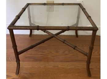 Metal Faux Bamboo Side Table