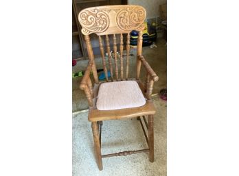 Child's Carved Oak High Chair