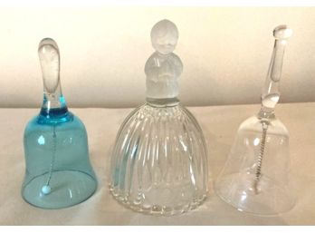 3 Vintage GLASS BELLS