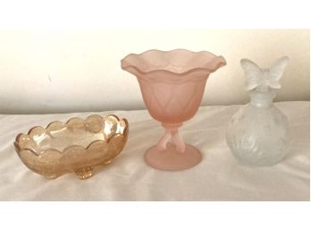 THREE Pieces Of Vintage Glass