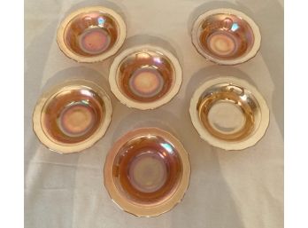 Set Of 6 5' Berry Dishes, Matigold Carnival Glass