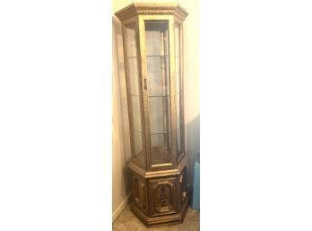 Tall Vintage Lighted Display Cabinet