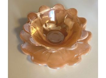 'Peach Lustre' Condiment With Underplate