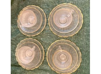 4 Sets Of Gilt Edge Cup & Saucer Sets