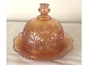 Carnnival Glass Cheese Dish With Cover