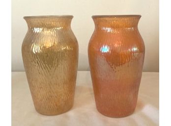 TWO Carnival Glass Vases