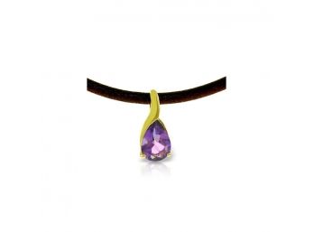 Genuine 4.7 Ctw Amethyst Necklace 14KT Yellow Gold -