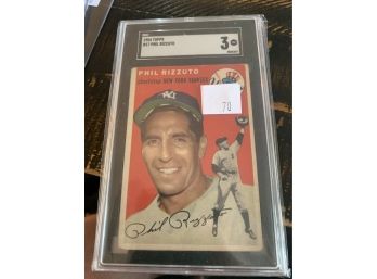 1954 Topps #17 Phil Rizzuto 3 Sgc Vintage Baseball Card