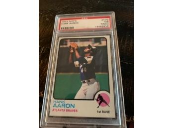 1973 Hank Aaron Psa Nm-7 #100 Topps Vintage Baseball Card