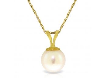 2 Carat 14K Solid Gold Necklace Natural Pearl Lot 1791