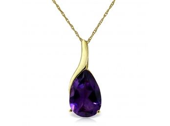 5 Carat 14K Solid Gold  And Amethyst Neckace