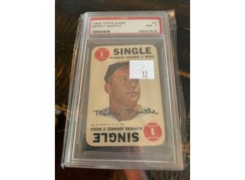 1968 Topps Game #2 Mickey Mantle Nm7 Psa