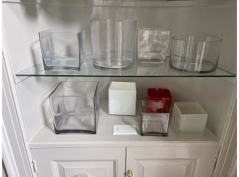 Collection Of Square And Round Glass Vases