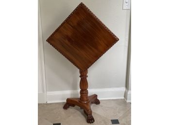 Stunning Antique 19th C. Carved Tilt Top Side Table