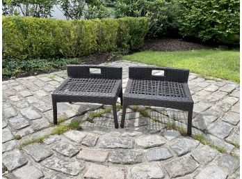 Peek- A- Boo Patio Rattan Foot Rests - A Pair