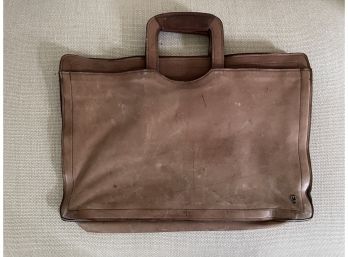 Vintage Distressed Leather Drop Handle Portfolio