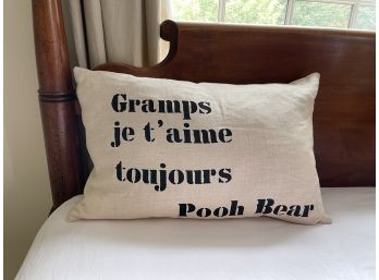 French Phrase Lumbar Pillow