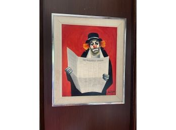 John R. Good Clown Reading The Wall Street Journal- Print On Paperboard