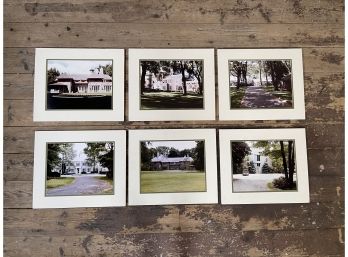 Large Double Matted Original Photographs Of Houses- Set Of 6