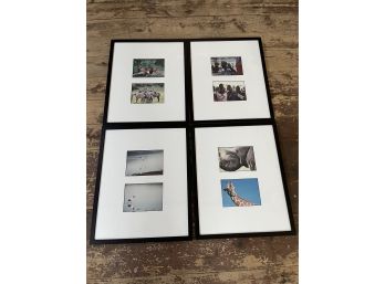 2- Opening Black Collage Frames W Photographs From Africa- Set Of 4