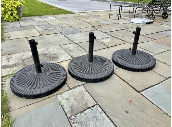 Classic Cast Iron Umbrella Bases- Set Of 3