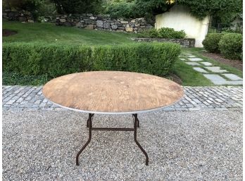 60- Inch Round Wood Folding Banquet Table