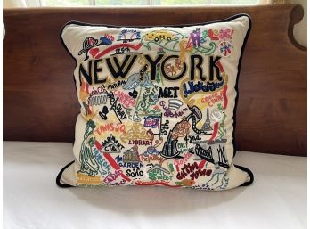 Catstudio New York City Embroidered Pillow ($196 Retail)