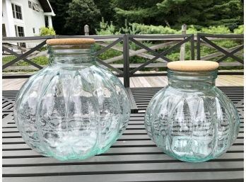 Italian Glass Pumpkin Shaped Jars