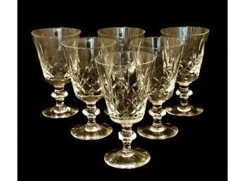 Six Unsigned Waterford Wine Glasses
