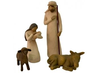 Willow Tree Nativity Holy Family And Stable Animals