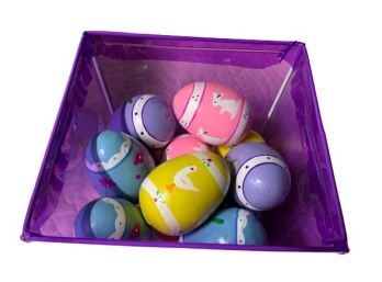 Dozen Wooden Handpainted Easter Eggs