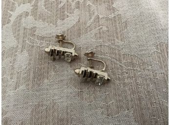 Gold Tone And Rhinestone Earrings - Lot #14