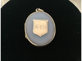 Vintage Gold Tone And Blue Locket