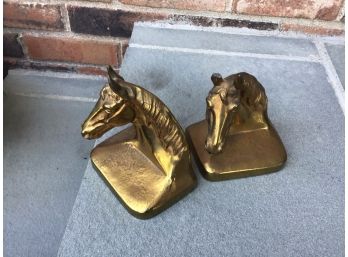 Vintage Philadelphia Mfg. Co. Hand Cast Metal Ware Horse Head Bookends