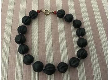 Black And Red Beaded Bracelet - Lot #24