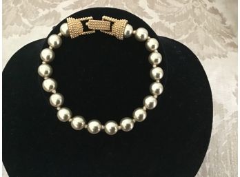 Erwin Pearl Faux Pearl And Old Tone Bracelet