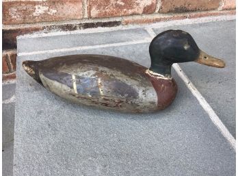 Vintage Hand Carved Wooden Mallard Duck Decoy - Lot #5