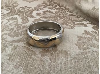 Silvered And Gold Tone Bangle Bracelet - Lot #3