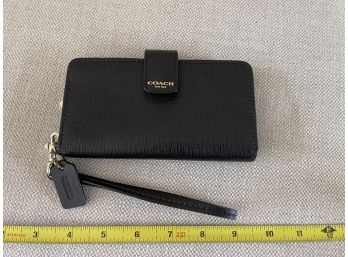 Coach Black Leather Wristlet