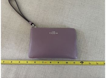 New Coach Pebbled Leather Wristlet