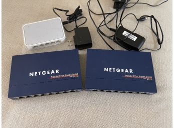 Two Netgear 8 Port Gigabit Switchs And One Additional TPL 5 Port Switch