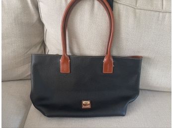 Dooney & Bourke Black Pebble Leather Tote Handbag Bag