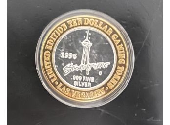 1996 .999 Fine Silver Limited Edition Gaming Token Stratosphere