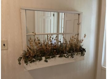 Farmhouse Window Frame Mirror W Flower Box