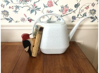 Wooden Woodpecker Door Knocker & Watering Can